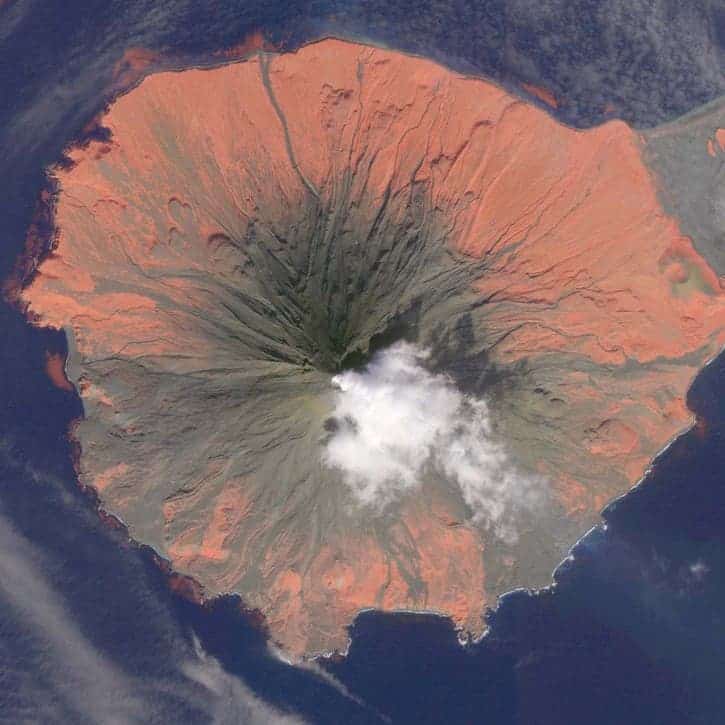 Aerial image of Cleveland Volcano. (c) Alaska Volcano Observatory