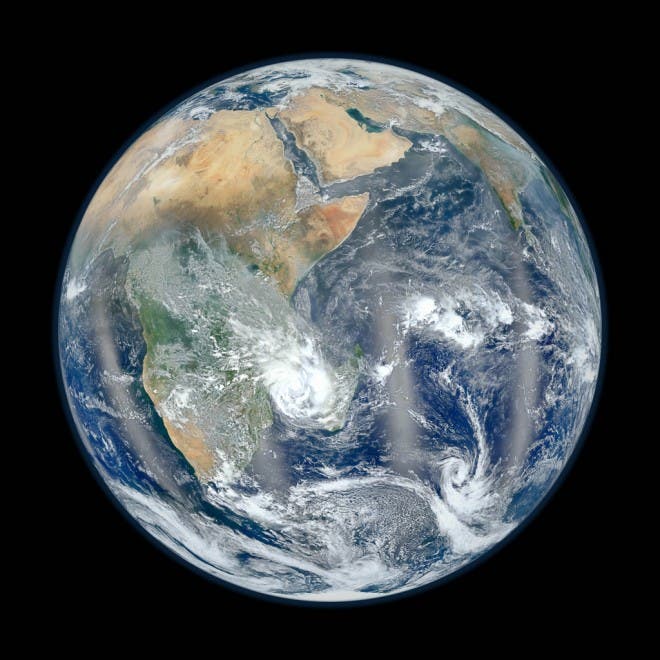 Blue Marble Earth The Other side 