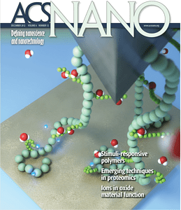 The paper detailing the "intelligent molecule" research has been chose as the cover article for ACS Nano, in combination with a 3D graphic of the NIM-media designer. (c) ACS Nano