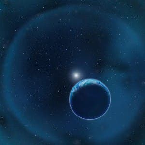 Artist impression of a possible Earth-like planet capable of harboring life orbiting around its parent white dwarf star. (c) David A. Aguilar (CfA)