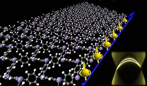 Organic topological insulators are made from a thin molecular sheet that resembles chicken wire and conducts electricity on its right edge - with the electrons carrying more information in the form of "up" spin.