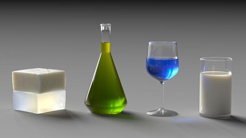 The subtleties in these computer-generated images of translucent materials are important. Texture, color, contrast, and sharpness combine to create a realistic image. (Courtesy of Ioannis Gkioulekas and Shuang Zhao.)