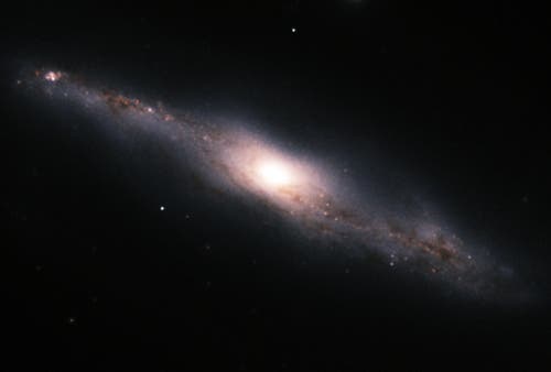 Spiral galaxy NGC 7582 is the brightest member of the Grus Quartet of galaxies, some 60 million light-years distant traveling together through space. In this near-infrared image, FLAMINGOS-2 resolved its high quantity of dust that line NGC 7582’s arms as well as regions rich in star formation. Field of view: 2.5 x 1.7 arcmin. Credit: Gemini Observatory/AURA
