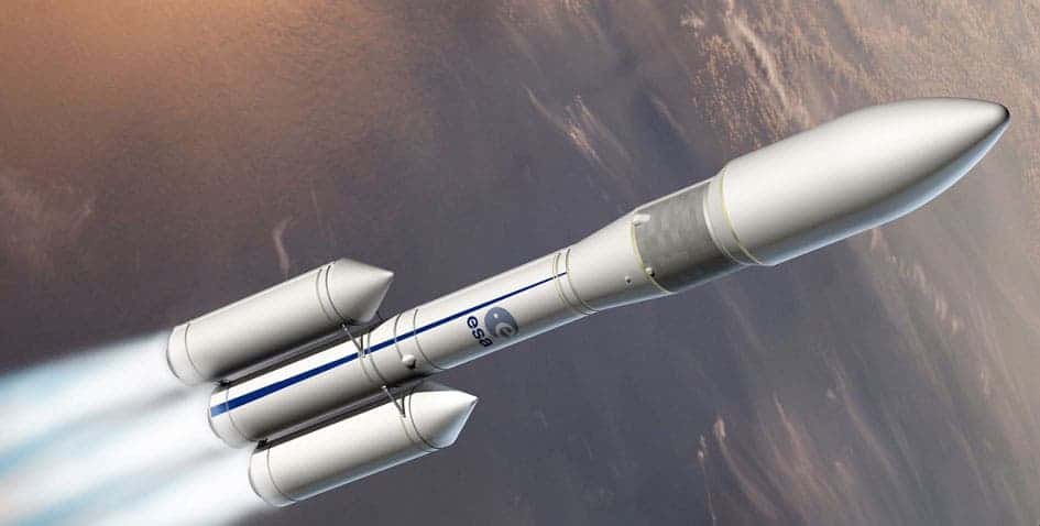 The two booster version of the Ariane 6 rocket. Science ministers from all the ESA member states will meet tomorrow to discuss its future. Image: ESA