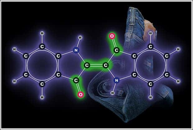 Chemical formula or the organic dye indigo. Image: ABC.net.au