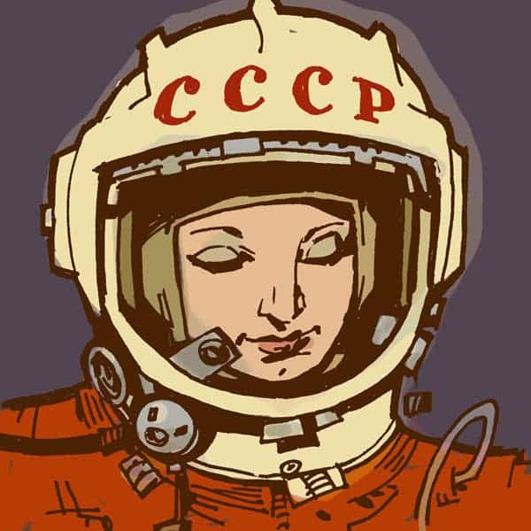 Sketch of Valentina Tereshkova by Phillip J Bond.