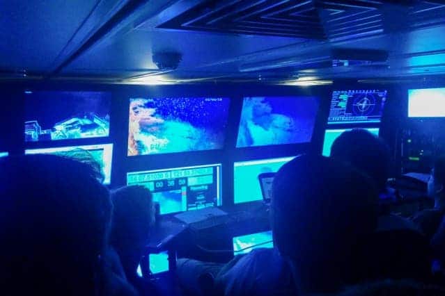 Researchers watch underwater footage taken by various AUVs exploring Australia's Scott Reef. Image: MIT