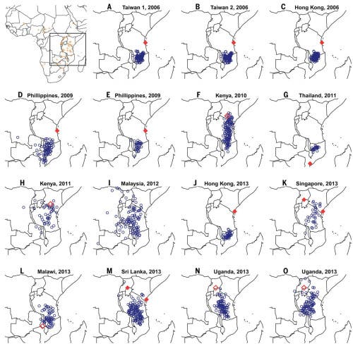 Savanna elephant seizures from 2006-2014 were largely assigned to SE Tanzania and adjacent northern Mozambique, but eventually shifted northward within Tanzania.