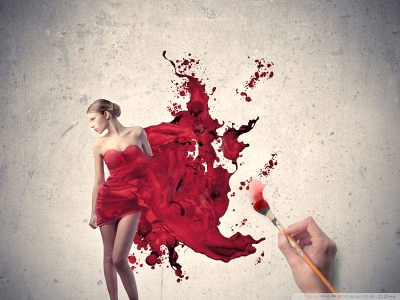 painting woman red