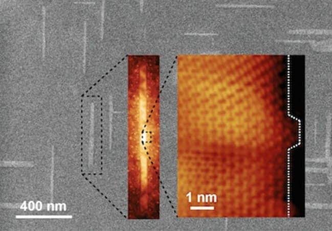 Zoom in of graphene nanoribbon on germanium. Image: Arnold Research Group