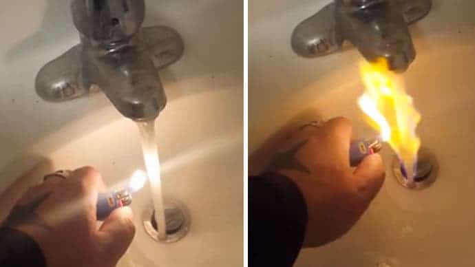 A video made by a man from North Dakota shows him cautiously holding a lighter up against the stream of water coming out of his tap, prompting large flames to rise up into the faucet. Various homes around the United States have raised flags along the years to authorities showing how their groundwater got contaminated by nearby fracking sites.