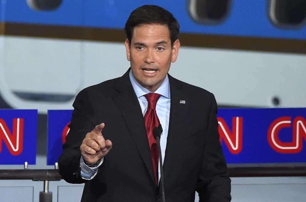 Republican presidential candidate, Sen. Marco Rubio, R-Fla., speaks during the CNN Republican presidential debate at the Ronald Reagan Presidential Library and Museum on Wednesday, Sept. 16, 2015. (AP photo)