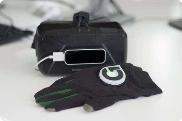 Haptic feedback allows you physically feel objects in a virtual world. Gloveone is one of the most exciting haptic feedback products - it lets you feel the virtual world at the tip of your fingers. The gloves are capable of reproducing the feeling of objects in your hand, and according to its founders you can even feel the weight of things in your hand. Image: NeuroDigital
