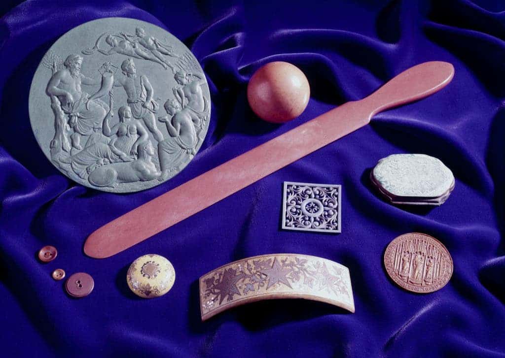 Objects made from Parkesine, c 1860. Image: Science Museum, London