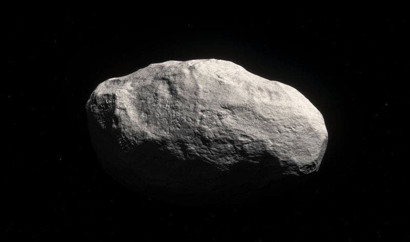 Artist impression of the first rocky object found in the Oort cloud.