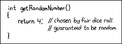 Because computers just follow instructions, and random numbers are the opposite of following instructions, random numbers are theoretically predictable, although some easier or harder than others. Comic by XKCD