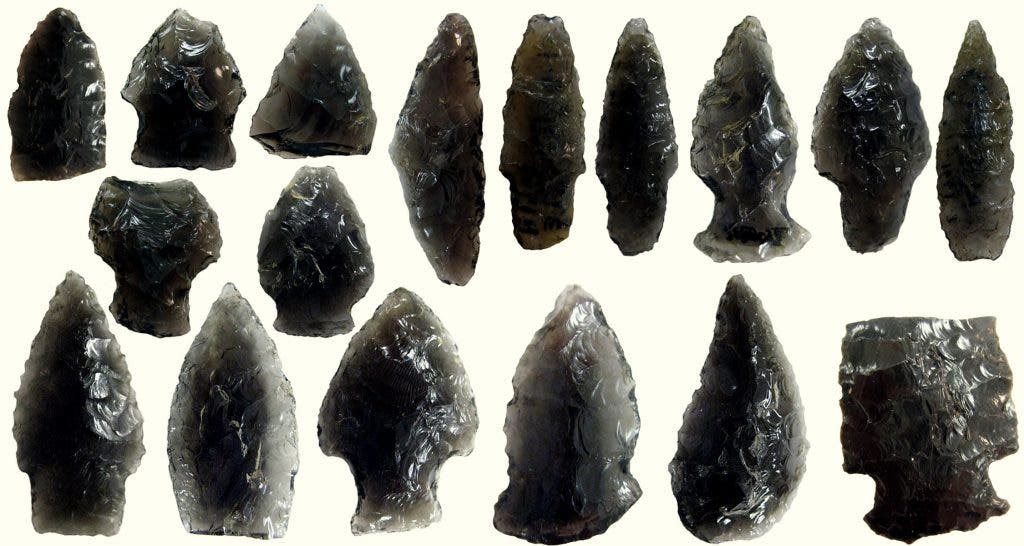 Various obsidian tools and blades. Credit: The National Park Service