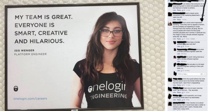 This is Isis Wenger, a computer scientist whose photo was used for a recruitment campaign by the engineering company she works for. A lot of people went nuts on facebook calling BS because they couldn't believe Isis was a real computer scientist. Credit: U-C Boulder.