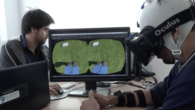 The VR simulation stimulated brain connections involved in movement. Credit: AASDAP/LENTE VIVA FILMES