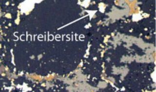 Image of schreibersite grain present in a thin-section of the enstatite meteorite, KLE 98300. Credit: Virginia Smith, UA Lunar & Planetary Laboratory