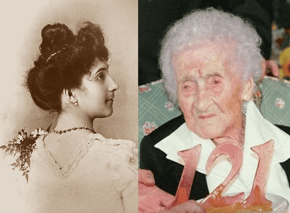 Jeanne Louise Calment on her 121st birthday, shortly before she died. Calment is still the oldest person that we know of that has ever lived. Credit: Wikimedia Commons