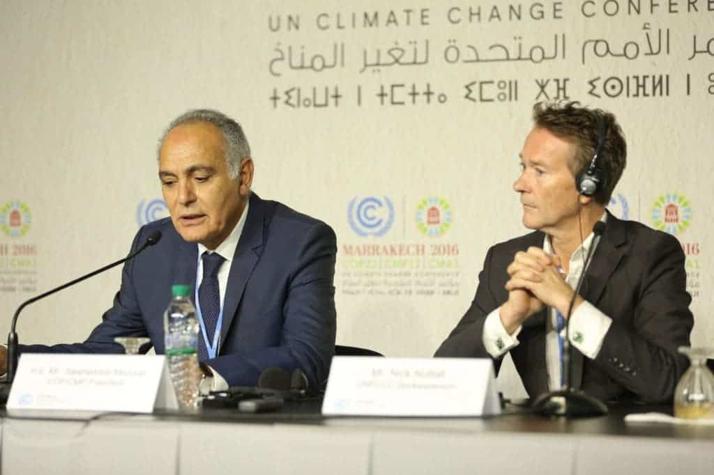 COP22 President Salaheddine Mezouar opened the conference with a message calling for more action and ambitious goals. Credit: COP22 Presidency