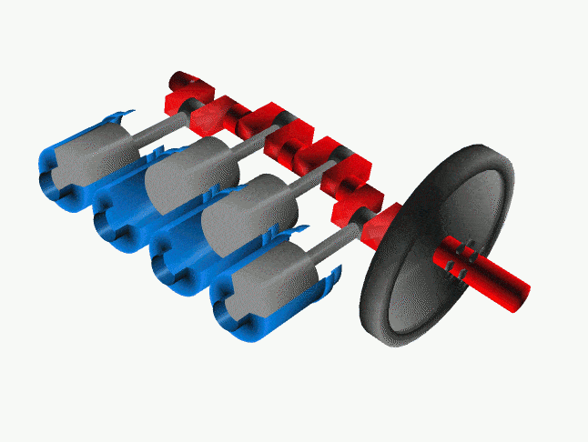 An inline, 4-cylinder IC engine.