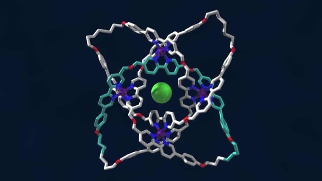 A molecular knot with eight crossings. Credit: YouYube/University of Manchester.