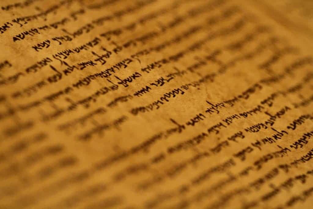 A beautiful manuscript from the Dead Sea Scrolls collection on display at the Israel Museum in Jerusalem. It's almost 2,000 years old. Credit: Miriam Alster/Flash90.