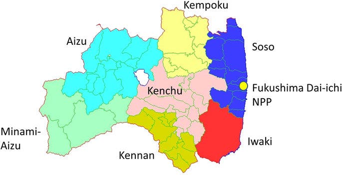 The Fukushima prefecture has a surface area of 13,782.76 km2. Almost two million people live here. 