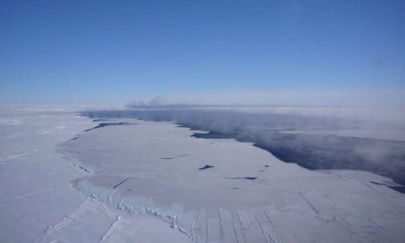 Aerial view of the Weddell polynya. Credit: Jan Lieser.