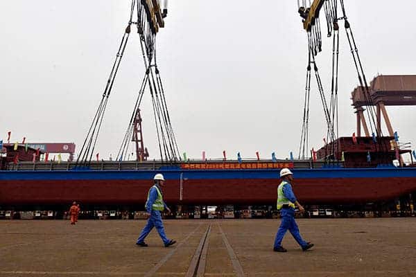 Electric freight ship.
