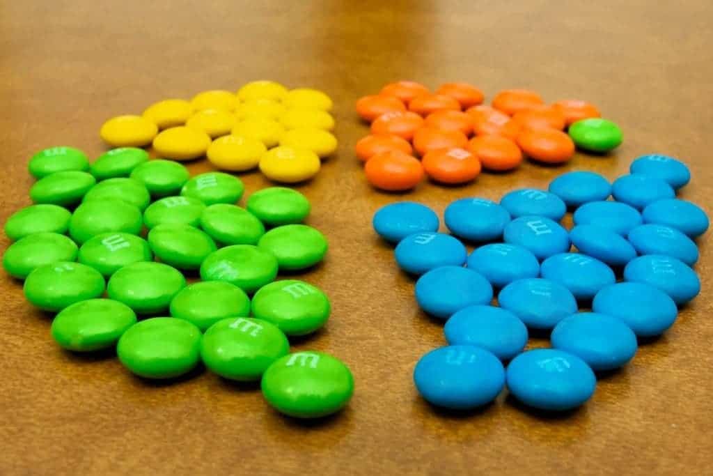 m&m sorting.