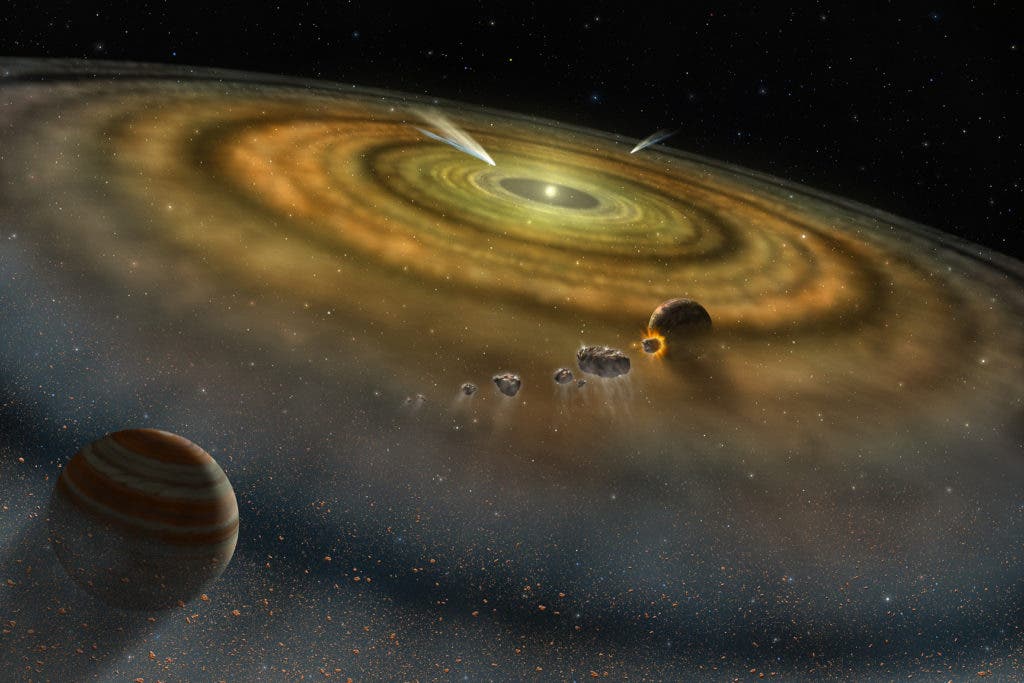 Artist impression of an early solar system. Credit: NASA.