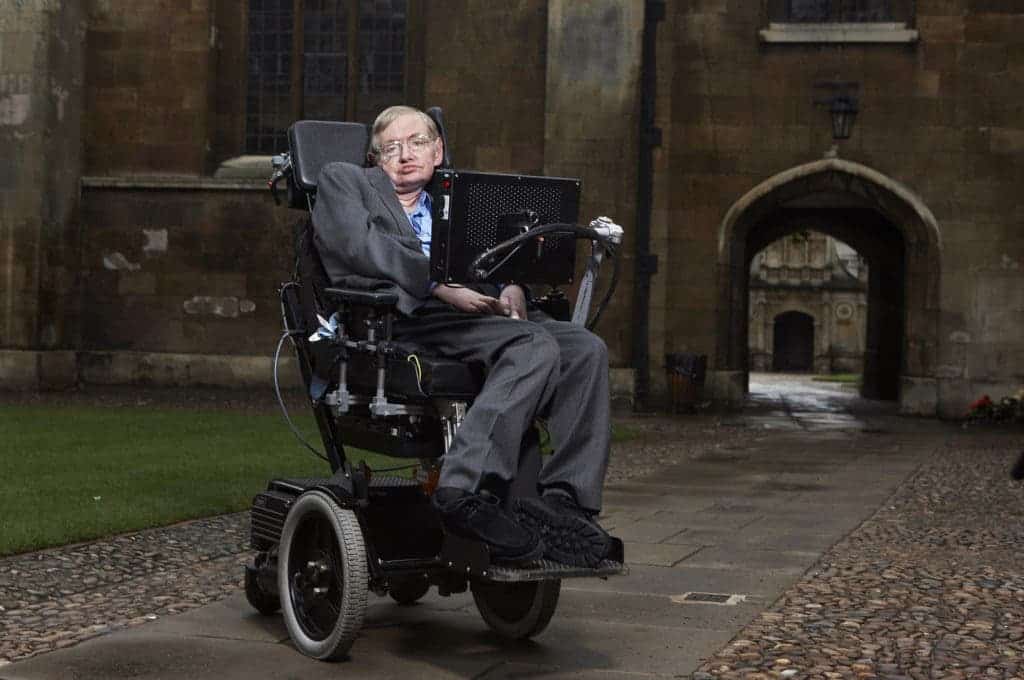 Stephen Hawking at Gonville & Caius College, Cambridge. Credit: Lwp Kommunikáció / Flickr. 