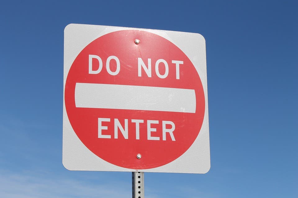 Do not enter sign.