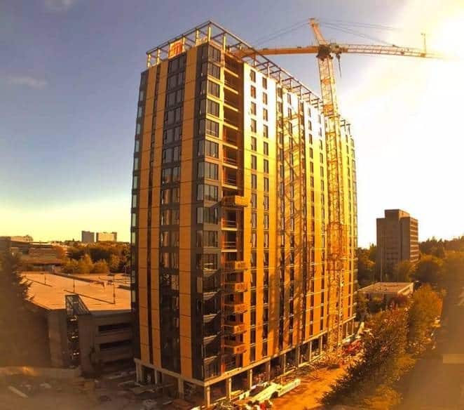 Brock wooden skyscraper.