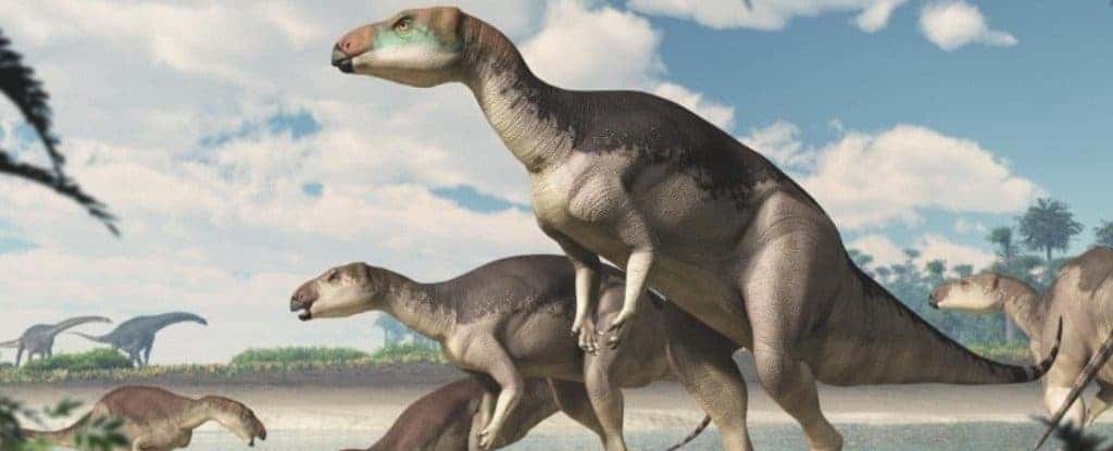 Artist impression of herd of Fostoria dinosaurs. Credit: James Kuether.