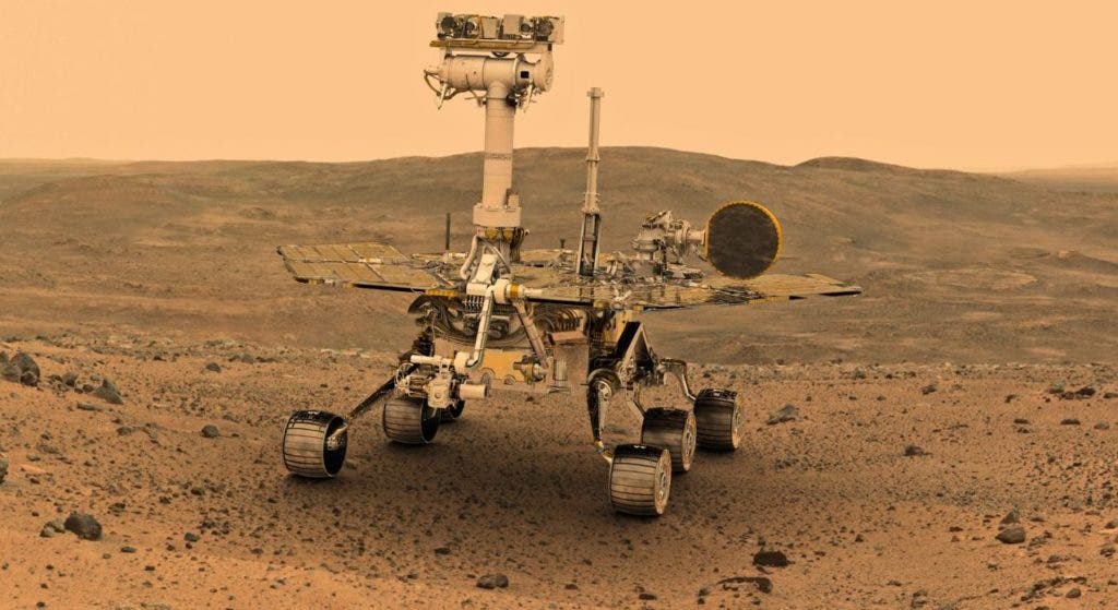 A massive storm on Mars last year finally ended NASA's Opportunity Rover mission after 14 years on the Red Planet. Credit: NASA/JPL.