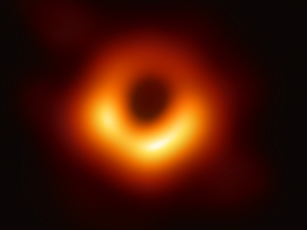 The first-ever image of a black hole was released 2019 came decades after Roger Penrose demonstrated such spacetime events are inevitable in the ungoverned collapse of a star with enough mass. (Event Horizon Telescope collaboration et al)