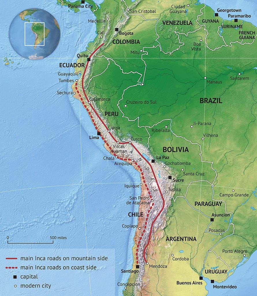 Map of Inca roads.