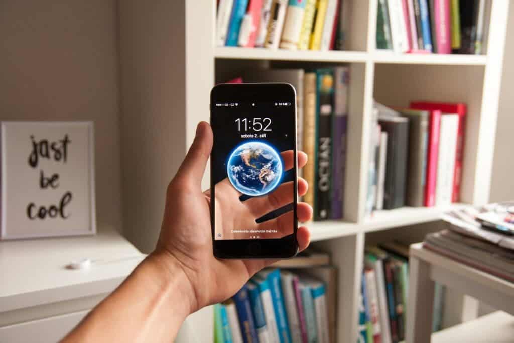 Futuristic transparent smartphone.