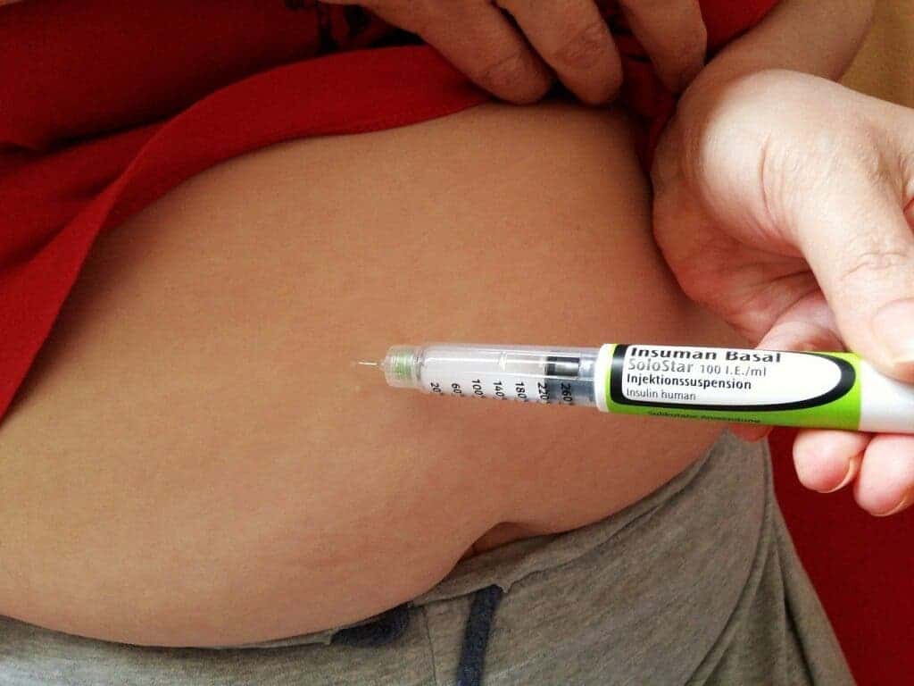 Insulin injection.