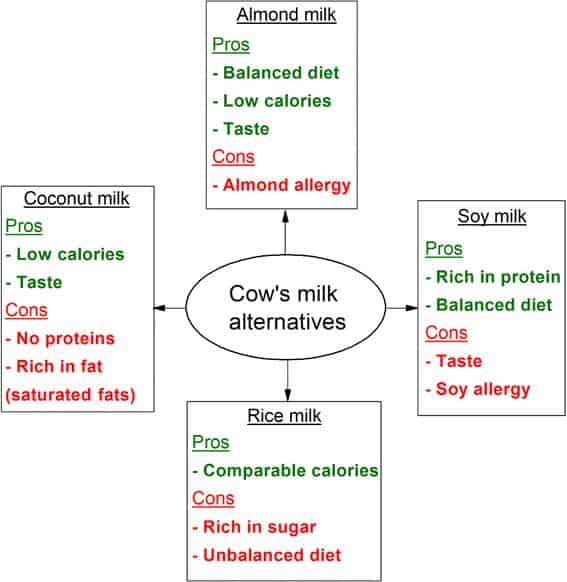 soy milk alternative milk comparison scheme