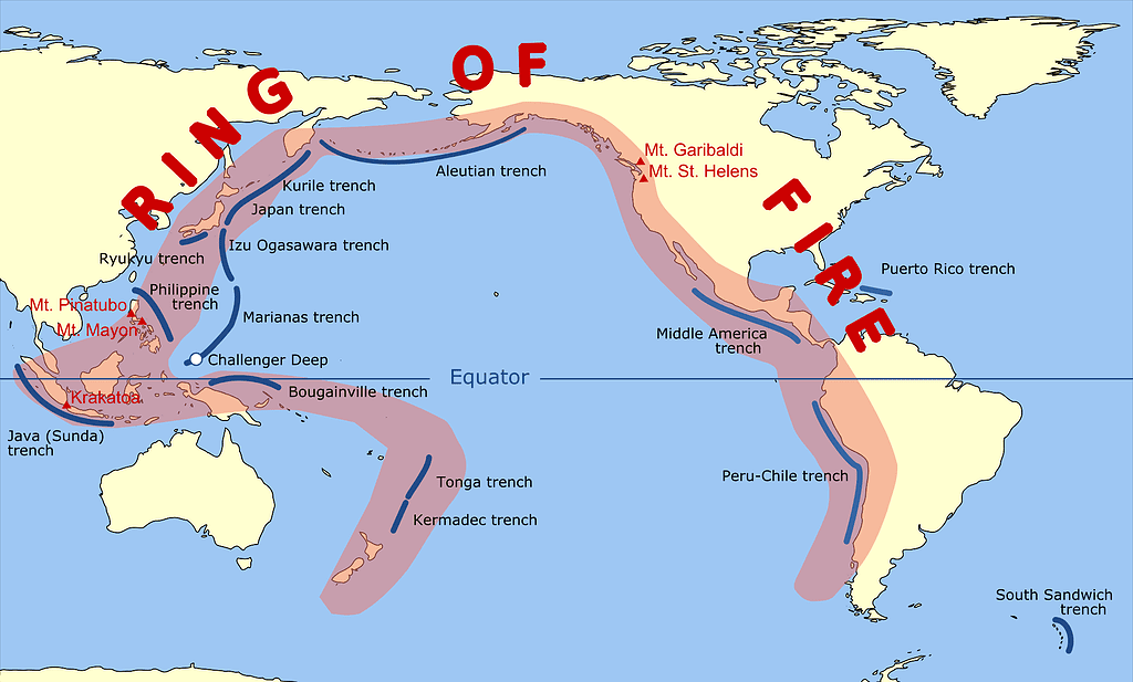 Map of the Ring of Fire