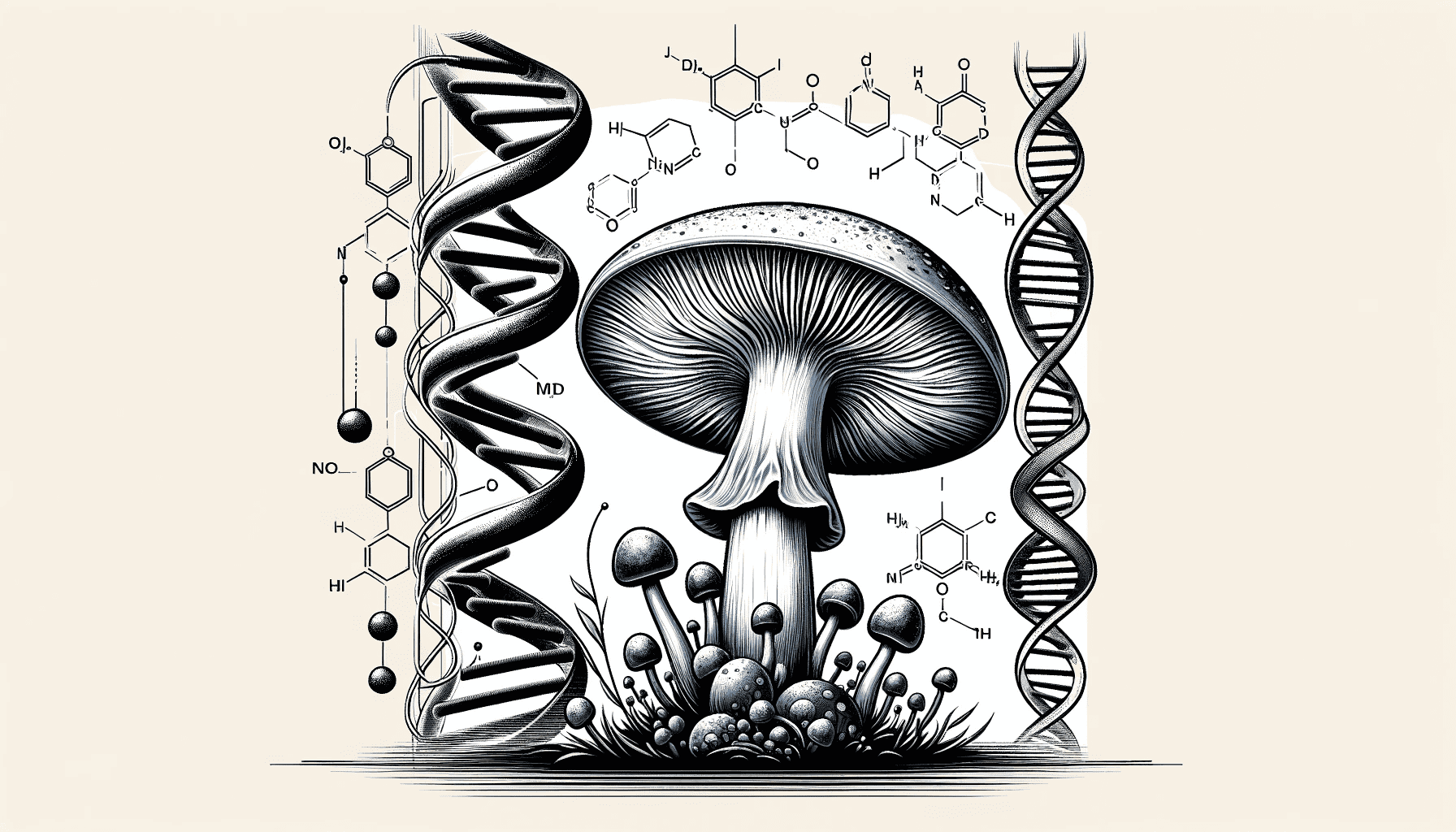 Illustration of magic mushrooms