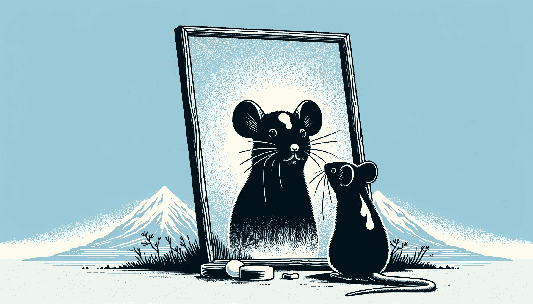 mouse in the mirror illustration
