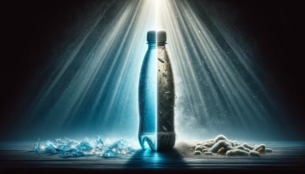 бактерии в бутылке с изображением ai