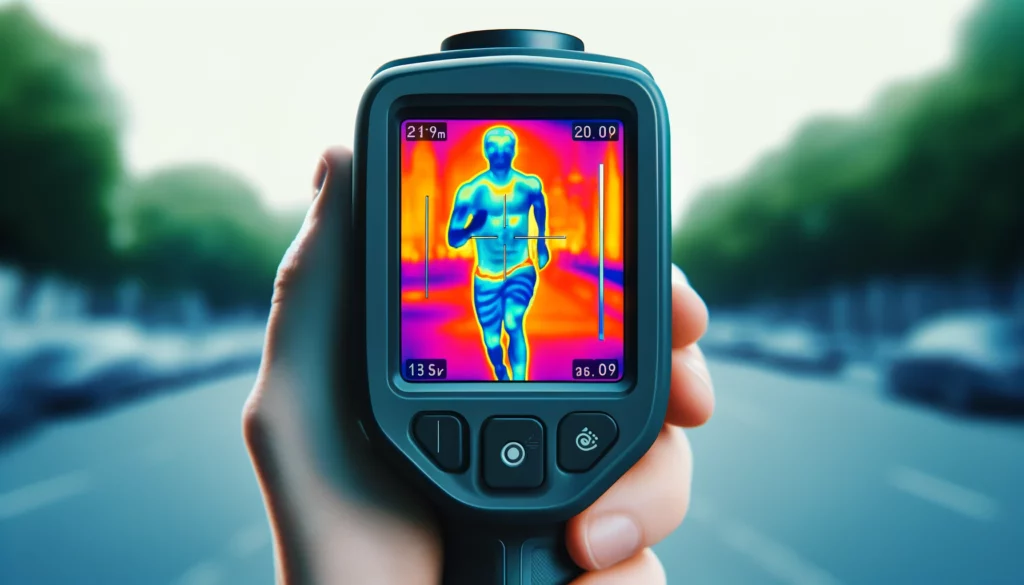thermal view of person on screen